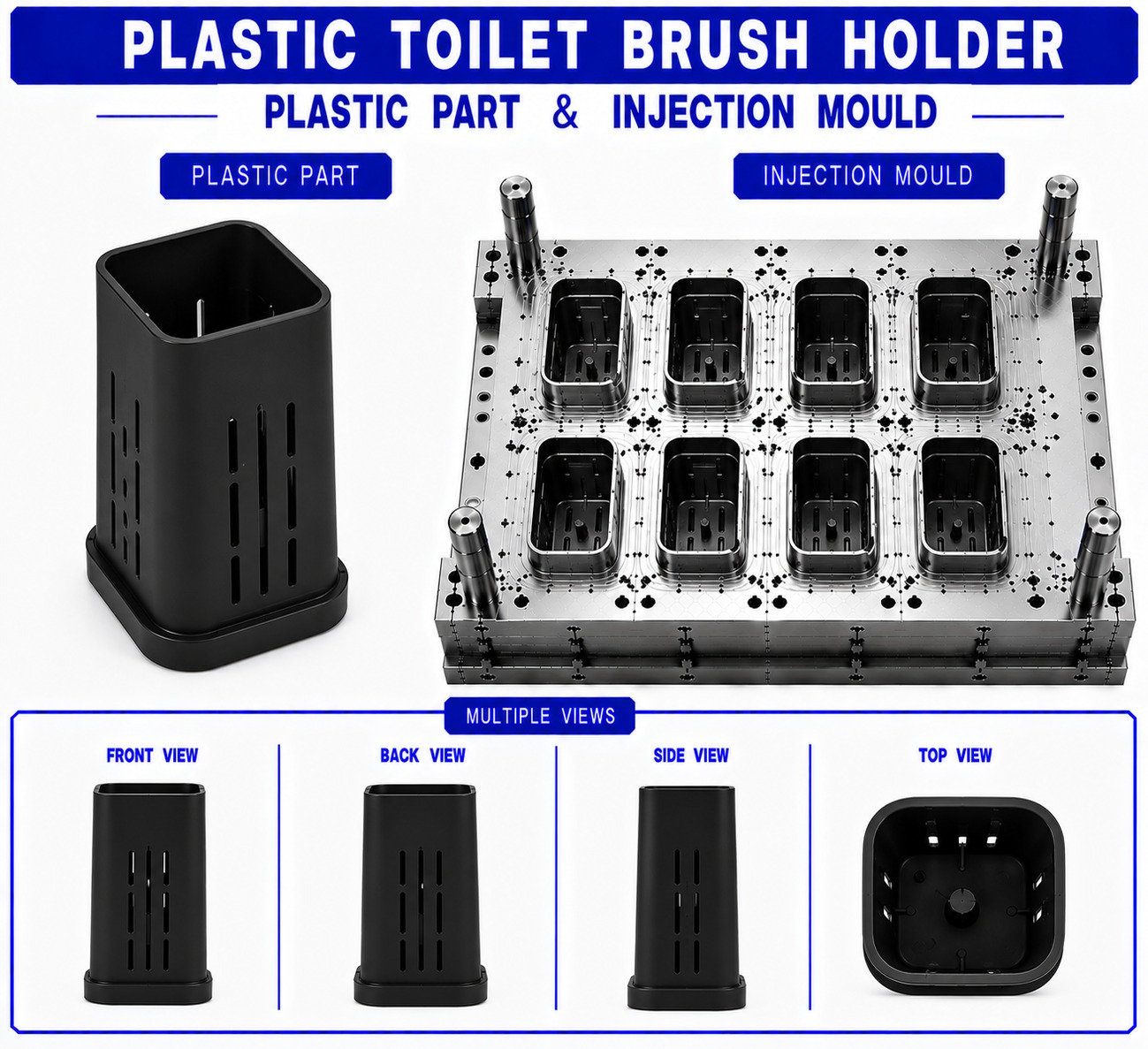 Plastic Toilet Brush Holder Mould and Moulding Service